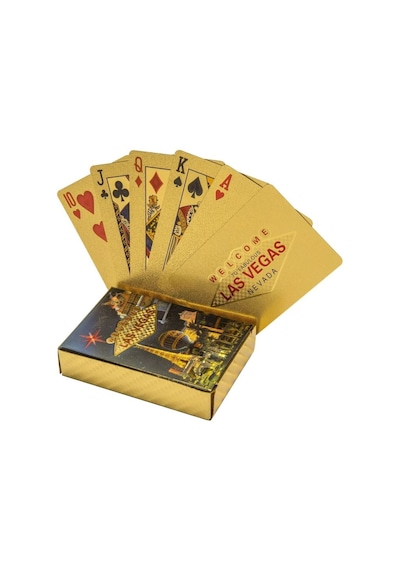 Gold Las Vegas İskambil Kağıdı Pvc Su Geçirmez Oyun Kağıdı Cin643