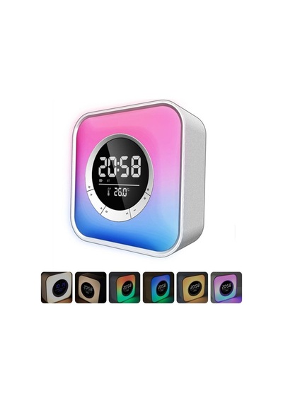 Rgb Led Bluetooth Hoparlörlü Dijital Masa Saati, Çalar Saat, Gece Lambası, Termometre, Ambiyans Işığı Ve Kablosuz Şarj Destekli Çok Fonksiyonlu Akıllı Saat P10 Rgb Led Bluetooth Hoparlörlü Dijital Masa Saati, Çalar Saat, Gece Lambası, Termometre, Ambiyans Işığı Ve Kablosuz Şarj Destekli Çok Fonksiyonlu Akıllı Saat P10