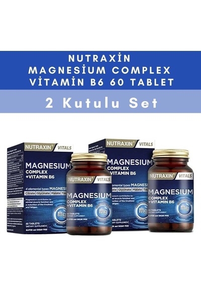 Magnesium Complex Vitamin B6 60 Tablet - 2 Kutulu Set