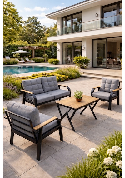 Ard & Garden Kavacık 2+1+1 Masalı Gri Bahçe Oturma Takımı Balkon, Teras, Veranda, Minderli Metal Koltuk Takımı Gri Ard & Garden Kavacık 2+1+1 Masalı Gri Bahçe Oturma Takımı Balkon, Teras, Veranda, Minderli Metal Koltuk Takımı Gri