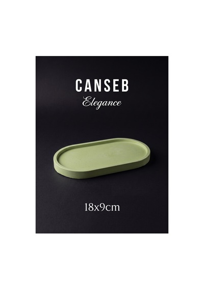 18x9cm - Fıstık Yeşil - Dekoratif Tepsi - El Boyaması İşçilik - Premıum
