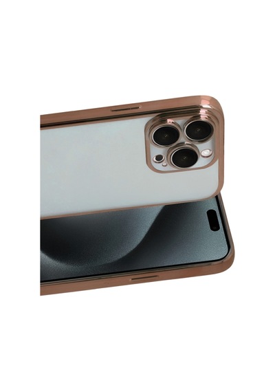 Apple Uyumlu iPhone 15 Pro Max Uyumlu Lensli Silikon - Çöl Titanyum