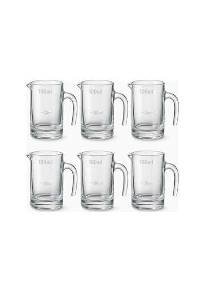 6'li Cam Sosluk Seti 100 Ml Ölçekli Kulplu Sos Kabı, Şeffaf Mini Ölçü Bardağı, Kahvaltı, Tatlı Ve Mutfak Diğer
