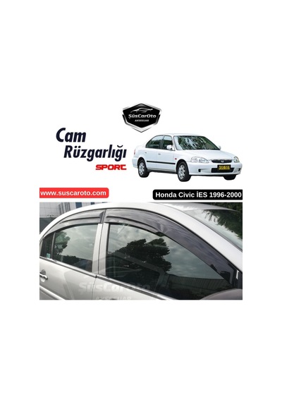 Honda Civic Ies Ek 1996-2000 Uyumlu Mugen Cam Rüzgarlığı Seti Piano Black 4'lü Ithal
