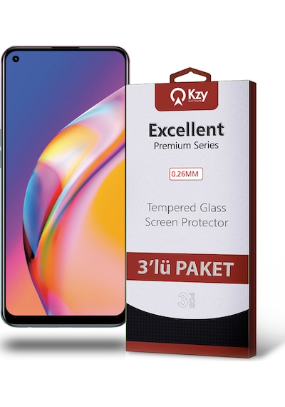 Oppo Reno 5 Lite ile Uyumlu Kırılmaz Cam Ekran Koruyucu Ekonomik 3'lü Paket