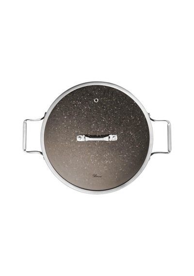 Brioni Stone Age Çizilmez Yanmaz Yapışmaz Terra 28 Cm Derin Tencere Kahverengi