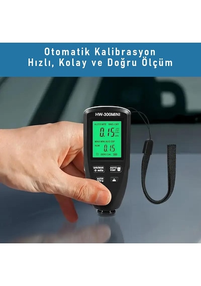 Valkyrie Hw-300mını Dijital Boya Kalınlığı Ölçüm Cihazı 0-2000µm Hassas Ölçer