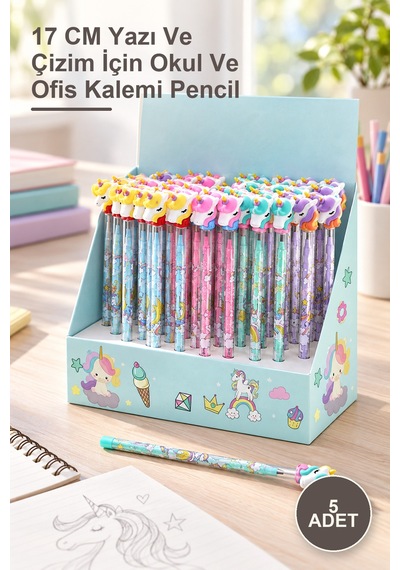 5 Adet Kurşun Kalem 17 Cm Yazı Ve Çizim İçin Okul Ve Ofis Kalemi Pencil 1