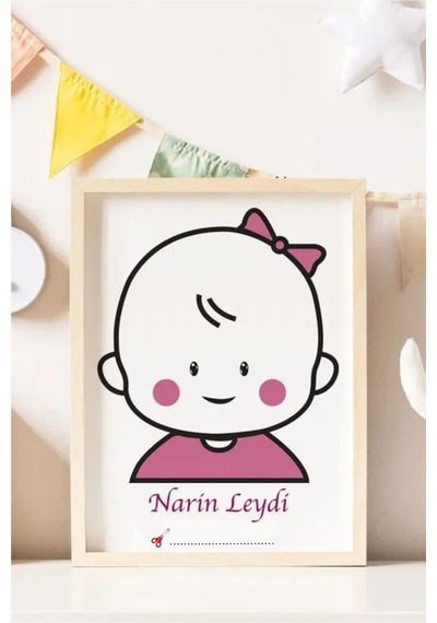 İlk Saçım Çerçevesiz Bebek Anı Kartı İle Bebeğimin İlk Saç Hatıra