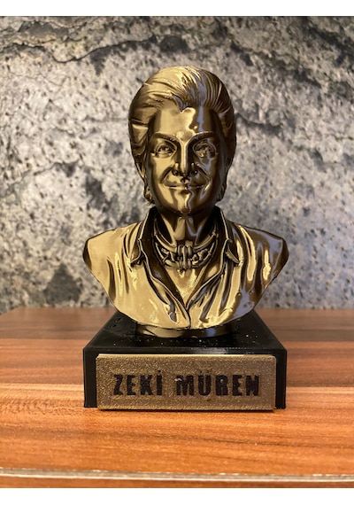 Zeki Müren Büst Figür 13 Cm Altın Sarısı Koleksiyonluk Heykelcik & Dekoratif Masaüstü Süsü