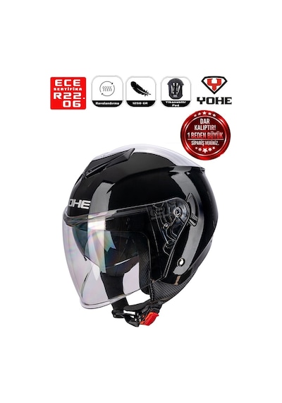 Yohe Motosiklet Kaskı 852-shınny-black Çok Renkli