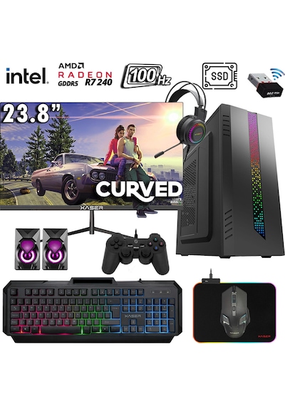 Xaser TETRIX X140 i5-4570 16 GB 512 GB SSD 4 GB R7 240 23.8" Free Dos Masaüstü Oyuncu Bilgisayarı