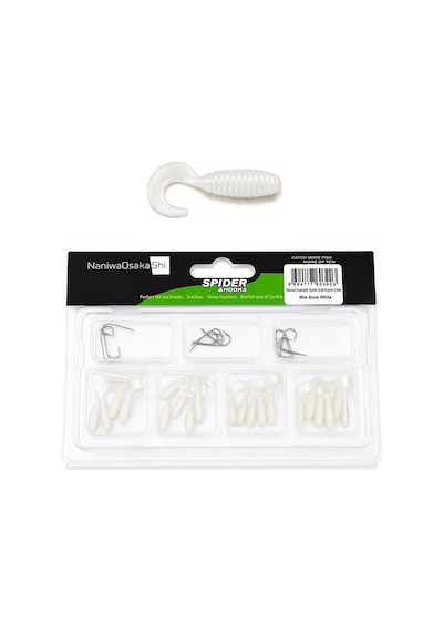 Naniwaosakashi Spider 2.5cm Orak Kuyruk 20 Silikon + 10 İğne Lrf Yem Seti Milk Bone