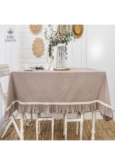 Dnc Home Tekstil Premium Keten Sütlü Kahve Özel Seri Masa Örtüsü Sütlü Kahve