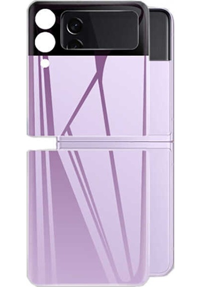 Samsung Galaxy Uyumlu Z Flip 3 Zore 3D Standart 2 in 1 Arka Koruyucu-Lila Lila