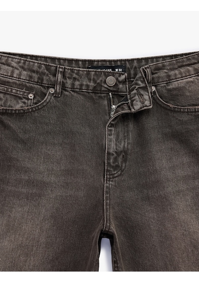 Koton Pamuklu Cepli Normal Bel Straight Fit Bermuda Jean Şort Ovd 6sam40393nd
