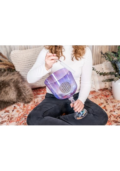 Meinl Sonic Energy Csc8fpfol Hayatın Çiçeği Kalp Çakrası 8'' Crystal Singing Ses Kadehi Purple