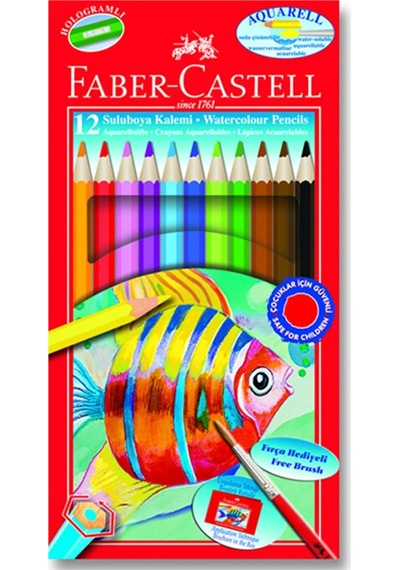 Faber-castell Kuru Boya Aqr. 12 Renk Karton Kutu Çok Renkli