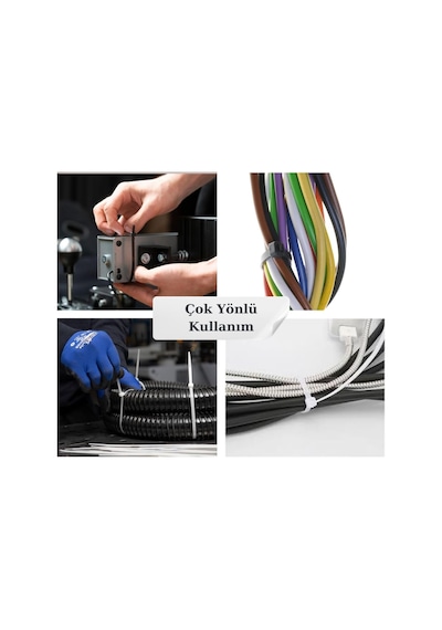 Ayrex 100 Adet Kablo Bağı Seti, Amerikan Kelepçesi, Cırt Elektrik Kablo Bağı, Dayanıklı Ve Çok Yönlü Kullanı Genel