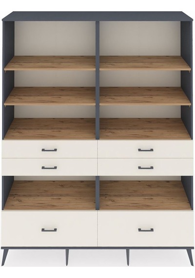 Hyperion Gardrop 8 Raflı 6 Çekmeceli 176x44x221 Antrasit-çam/aytaşı Çam/aytaşı Hyperion Gardrop 8 Raflı 6 Çekmeceli 176x44x221 Antrasit-çam/aytaşı Çam/aytaşı