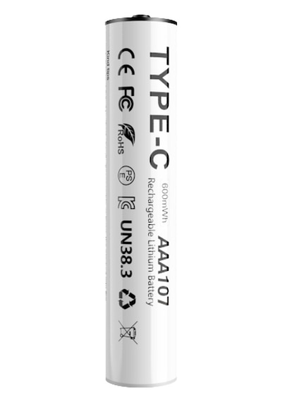 Lenyes Aaa107 Type-c Şarj Portlu Şarj Edilebilir Aaa Lityum-ion Pil 600mwh 1.5v 2 Adet