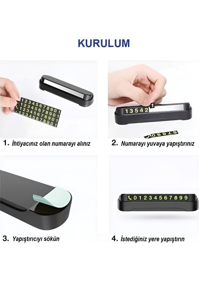 Araç Numaratör, Araç Park Telefon Numaratörü, Araba Için Numaratör Telefon Siyah