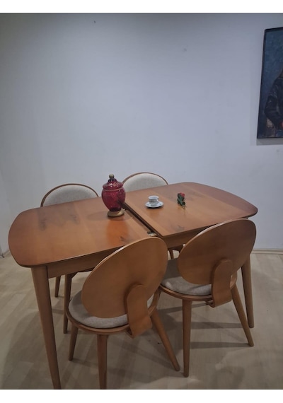 Masa Sandalye 90643 Retro Ayak Model Kayın Retro Açılır Parlak Açık Ceviz Tabla Kahverengi Masa Sandalye 90643 Retro Ayak Model Kayın Retro Açılır Parlak Açık Ceviz Tabla Kahverengi