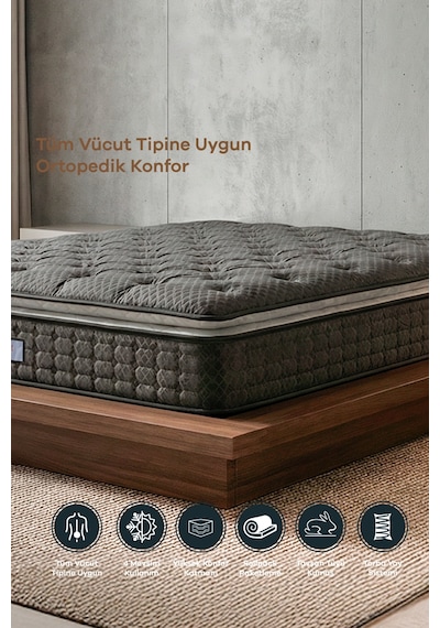 Ultra Full Ortopedik Pedli Tavşan Tüyü Kumaş Bel Ve Sırt Destekli Prime Pelüş Yatak Çift Kişilik