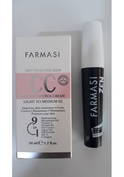 Farmasi Zen Extension Lash Maskara + CC Krem 02 Light To Medium 50 ML