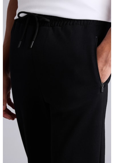 Defacto Slim Fit Fermuarlı Basic Standart Paça Sporcu İnce Jogger Eşofman Altı S3309az26aubk81 Siyah-bk81