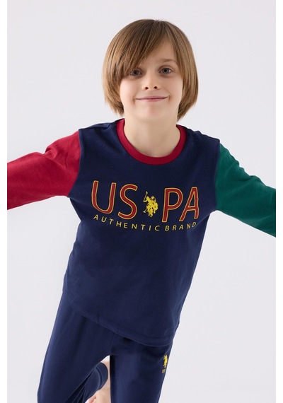 U.s. Polo Assn. 1919 Authentic Brand Erkek Çocuk Uzun Kol Pijama Takım Lacıvert