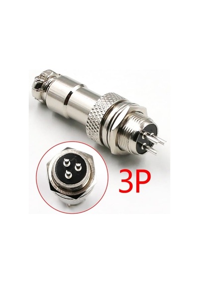 1 Takım 12mm 3 Lü Mayk Fiş 3p Dişi Erkek Takım