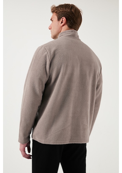 Buratti Slim Fit Dik Yaka Kışlık Şardonlu Erkek Polar 5906053 Vizon