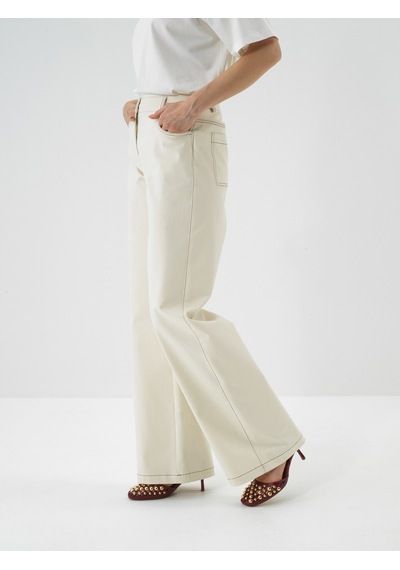 Xint Ekru Modal Dokulu Oversize Pantolon 201294