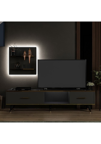 Aren Işıklı Tv Ünitesi Antrasit - Antrasit Antrasit Aren Işıklı Tv Ünitesi Antrasit - Antrasit Antrasit