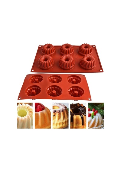 Siliko World Cupcake, Muffin, Kek Ve Pasta Kalıbı Silikon Kalıp, Kırmızı Diğer