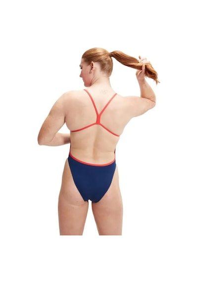 Speedo Digital Baskılı V Back Kadın Yüzücü Mayosu Mavi-turuncu Mavi