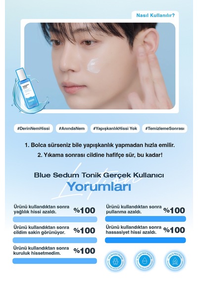Yağ - Nem Dengesi Sağlayan Hyalüronik Asit İçerikli Nemlendirici Losyon Dashu Blue Sedum Lotion
