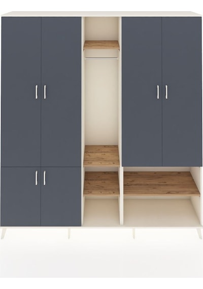 Hyperion Dolap 15 Raflı 5 Kapaklı Tek Askılı 220x44x243 Aytaşı-antrasit/çam Antrasıt/atlas Çam Hyperion Dolap 15 Raflı 5 Kapaklı Tek Askılı 220x44x243 Aytaşı-antrasit/çam Antrasıt/atlas Çam