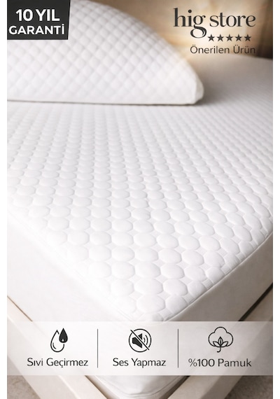 Desert Touch Fitted %100 Pamuk Su Sıvı Geçirmez Yatak Koruyucu Alez Tek-çift Battal Yastık Boy Beyaz