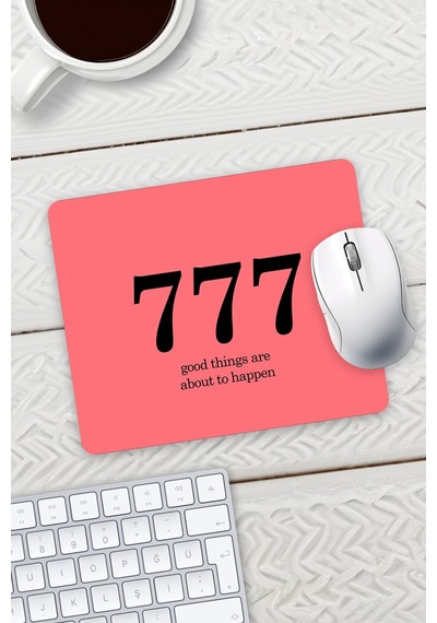 777 Olumlama Baskılı Mouse Pad 23x19cm Fare Altlığı Kaydırmaz Taban Mousepad