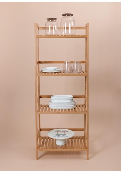 The Mia Bambu 4 Katlı Düzenleyici Dolap Raf 120x49x32 Cm Çok Renkli