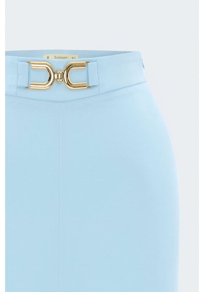 Sateen Aksesuar Detaylı Pantolon - Bebe Mavi-137623