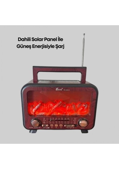 Solar Alev Işıklı Bluetooth Hoparlör 7w Ses Gücü Ve Solar Panelli Taşınabilir Müzik Cihazı