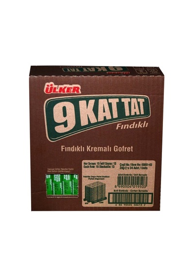 Ülker 9 Kat Tat Gofret 39 Gr Fındıklı 24'li Paket