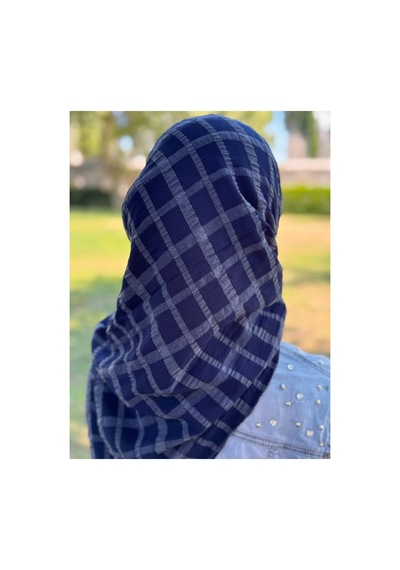 Aldaıyr Jakarlı Caz Eşarp 120 X120 Pamuk İkinci Desen Lacivert