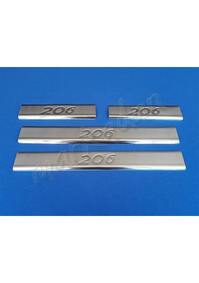 Peugeot 206 Krom Kapı Eşiği 1998-2012 4 Parça Paslanmaz Çelik
