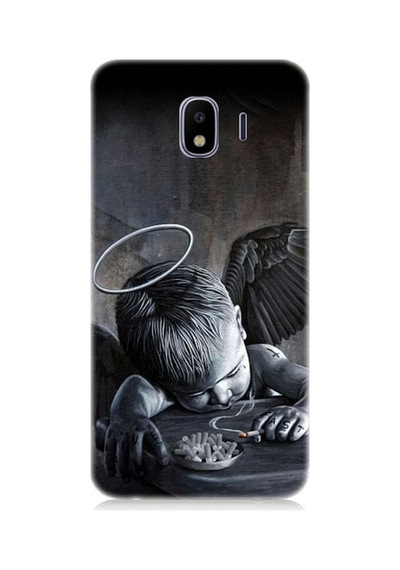 Samsung Galaxy J4 Duo Uyumlu Hayattan Bıkmış Melek Desenli Silikon Kılıf