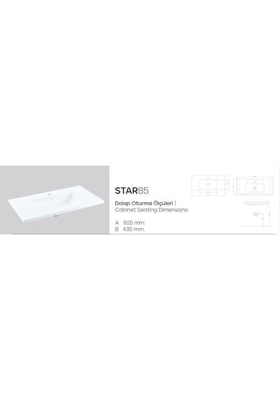Karen Banyo Star 85 CM Dolap Uyumlu Seramik Lavabo
