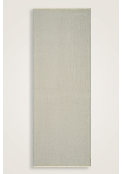 İmannooor Karanfil Monogram Gri İpek Şal 68x200